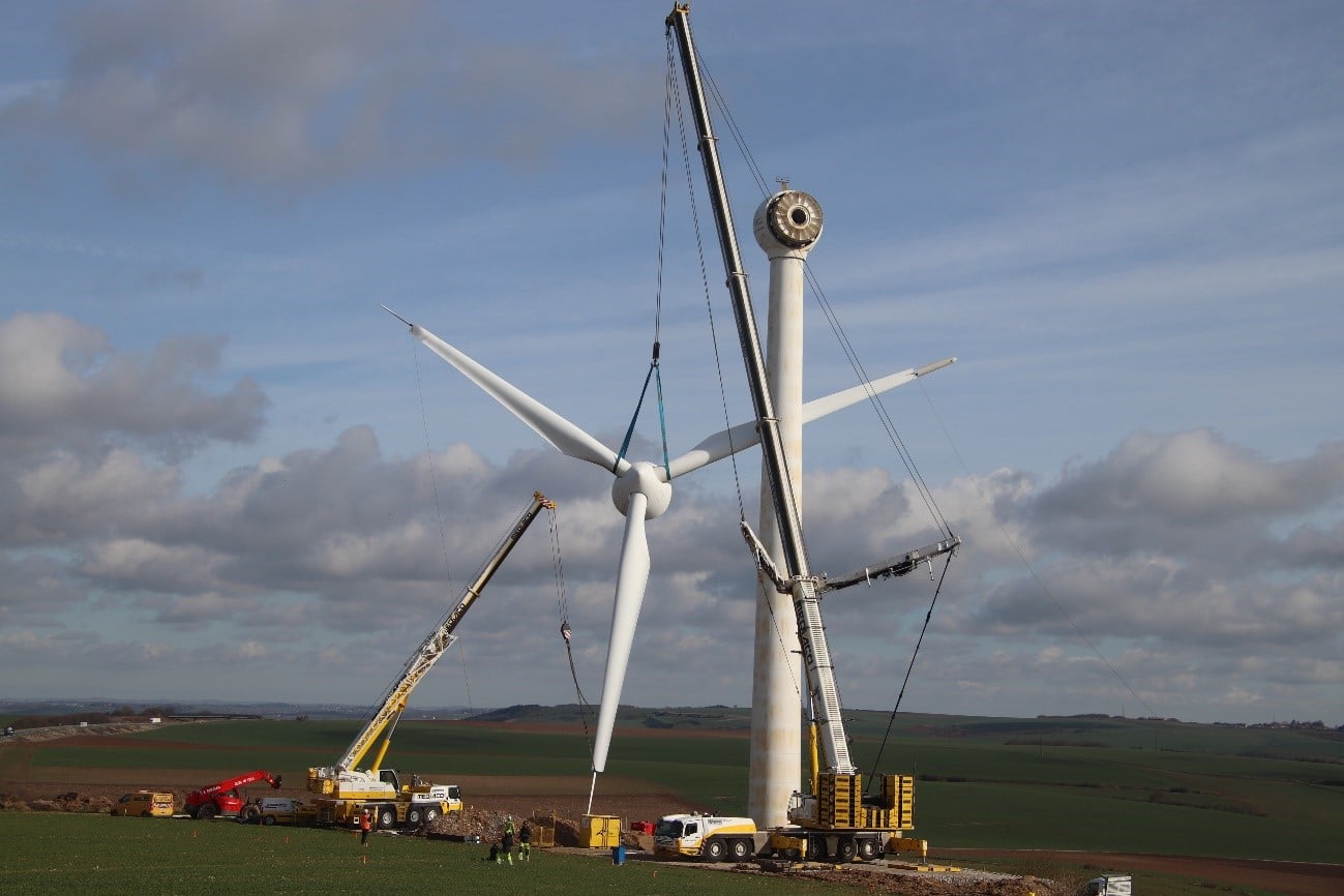 Le démontage du parc éolien de Widehem